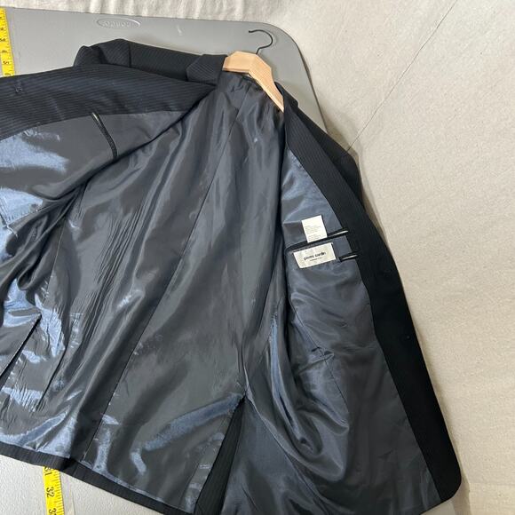 Pierre Cardin Mens Black Pinstripe Blazer 42S Classic Preppy Business 100% Wool - Picture 5 of 12